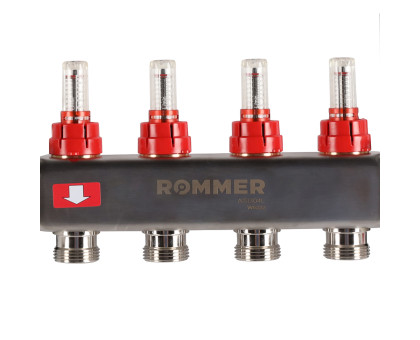 ROMMER RMS-1210-000004 ROMMER Коллектор из нержавеющей стали в сборе с расходомерами 4 вых.