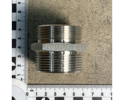 Ниппель Н 1 1/2", нержавеющая сталь